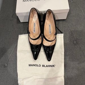 Manolo Blahnik Campari Patent Mary Jane Pump